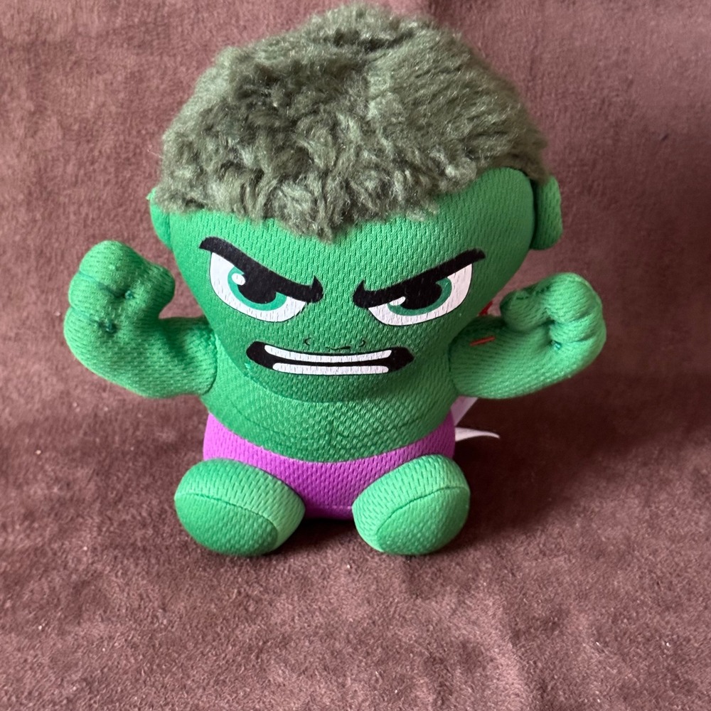 Ty Marvel Beanie Babies Incredible Hulk Plush Green‎ Purple Superhero Toy 6 inch
